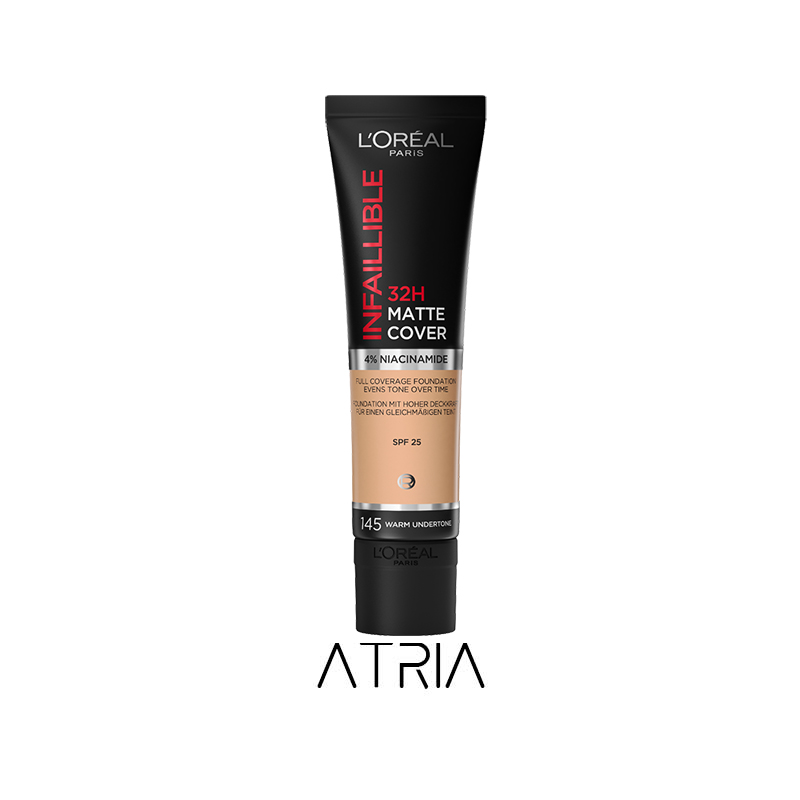 کرم پودر تیوپی مت کاور لورال 32 ساعته شماره 145 | Loreal Infallible 32H Matte Cover Foundation - فروشگاه اینترنتی آتریا