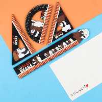 ست 4 تیکه خط کش چوبی طرح خرس و هویج