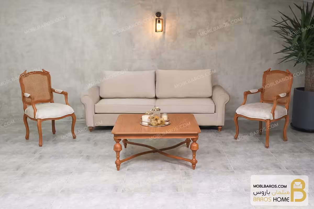 مبل راحتی و جدید 5 نفره گیسو و صندلی فرانسوی