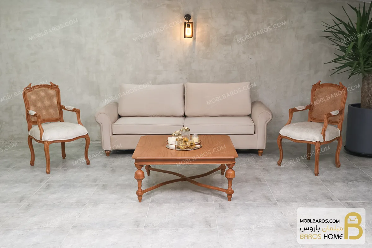 مبل راحتی و جدید 5 نفره گیسو و صندلی فرانسوی