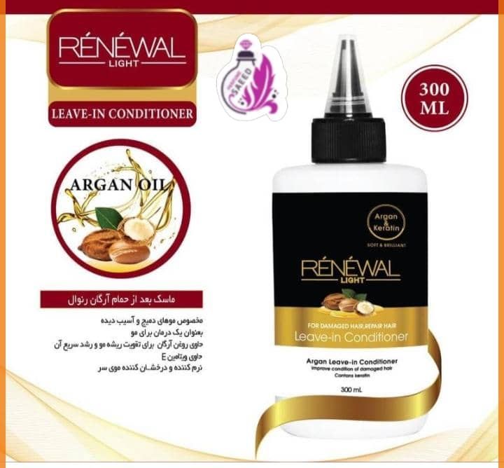 ماسک مو بدون سولفات رنوال RENEWAL حاوی روغن آرگان و کراتین حجم 300میلRENEWAL