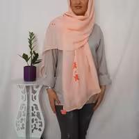 شال گلبهی نخی چهارفصل قواره دار