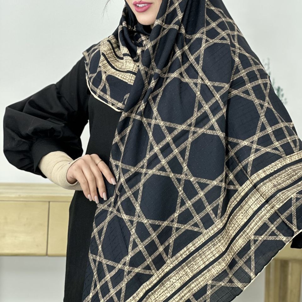 روسری ترکیبی دور دست دوز قواره 140