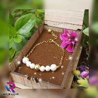 دستبند استیل مرواریدی با رنگ ثابت