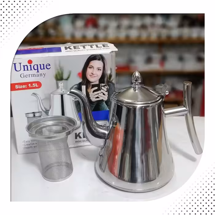 قوری استیل صافی دار 1.5 لیتر یونیک 