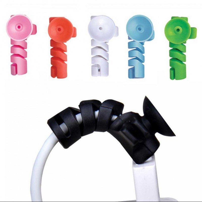 محافظ سیلیکونی 3 کاره کابل رنگ مشکی 4 عددی SFP-104