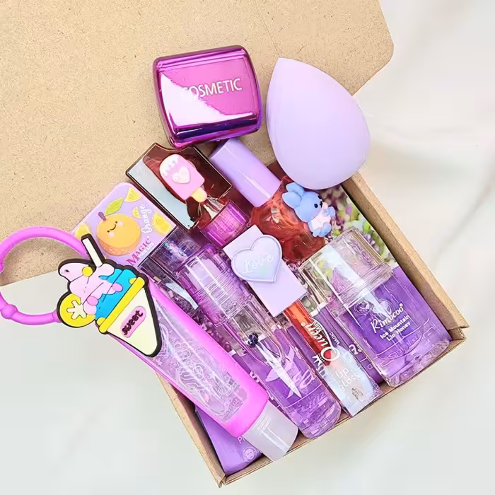 باکس کادویی جدید لوازم آرایش بنفش- مناسب هدیه