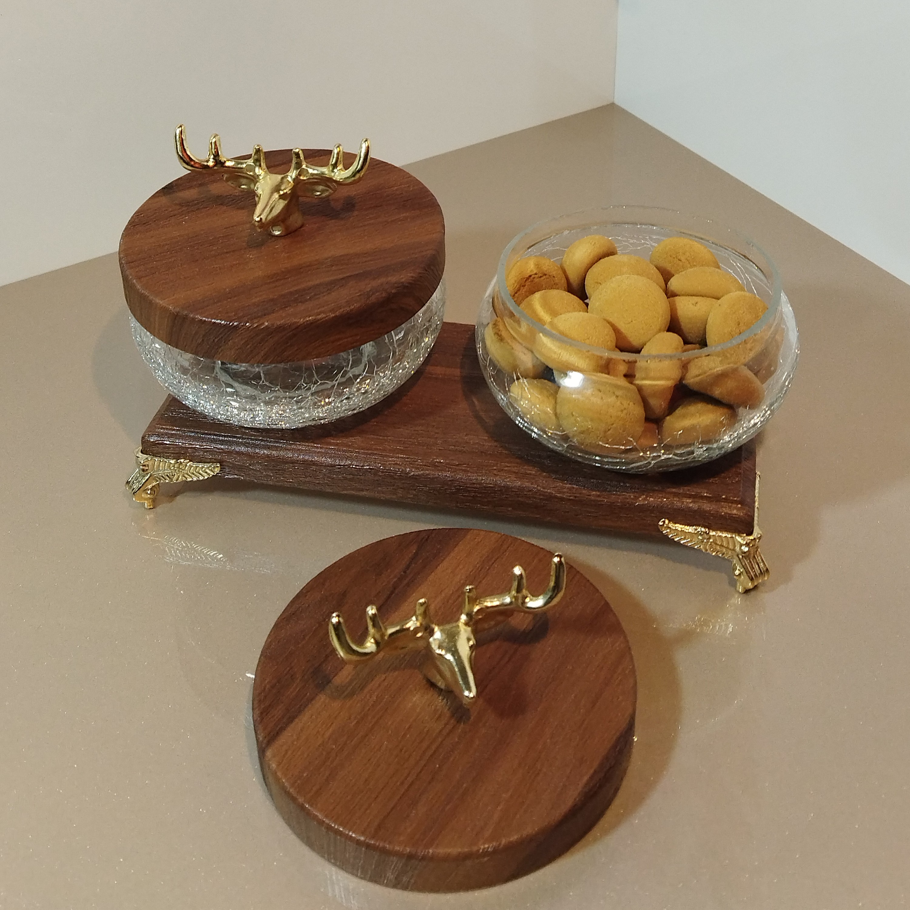 کندی شکلات خوری دوتایی شیشه آبگز  مناسب تنقلات شب یلدا 