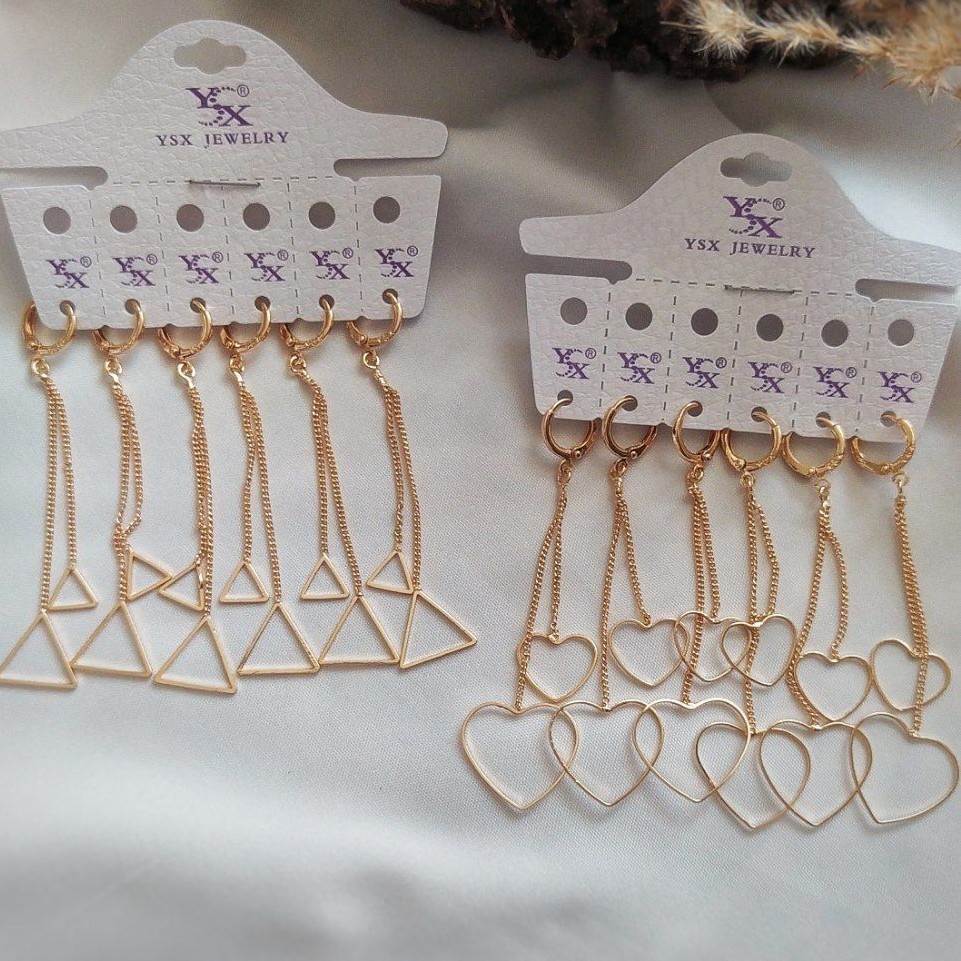 گوشواره  آویزدار طرح طلاکد 8595130جنس Ysxرنگ ثابتآویز دار 6