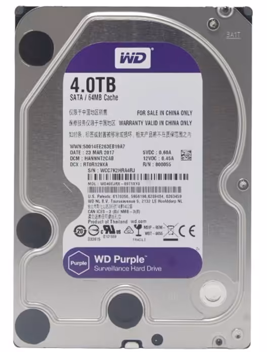 هارددیسک اینترنال وسترن دیجیتال مدل Purple WD40EJRX ظرفیت 4 ترابایت