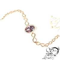 دستبند نگین سوارسکی صورتی برند ژوپینگ کد 7729