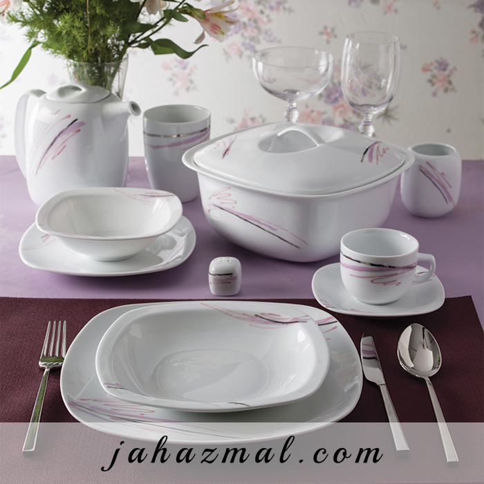 سرویس چینی زرین طرح آلبا پلاتینی 98 پارچه