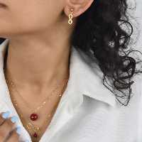 نیمست زنانه استیل طرح بینهایت و عقیق کد 5456