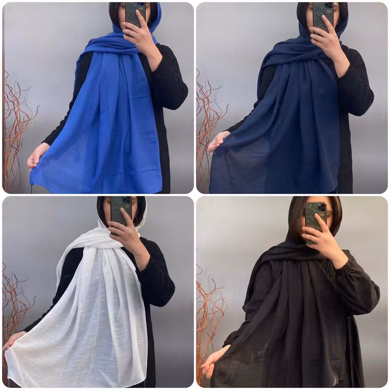 شال نخ اسلپ ساده منگوله دار