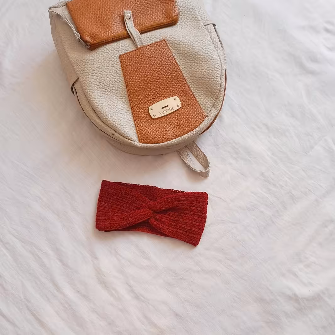 هدبند قلاب بافی قرمز