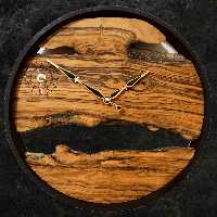ساعت دیواری روستیک دوموتوره قطر40سانت چوب زیتون جنگلی 