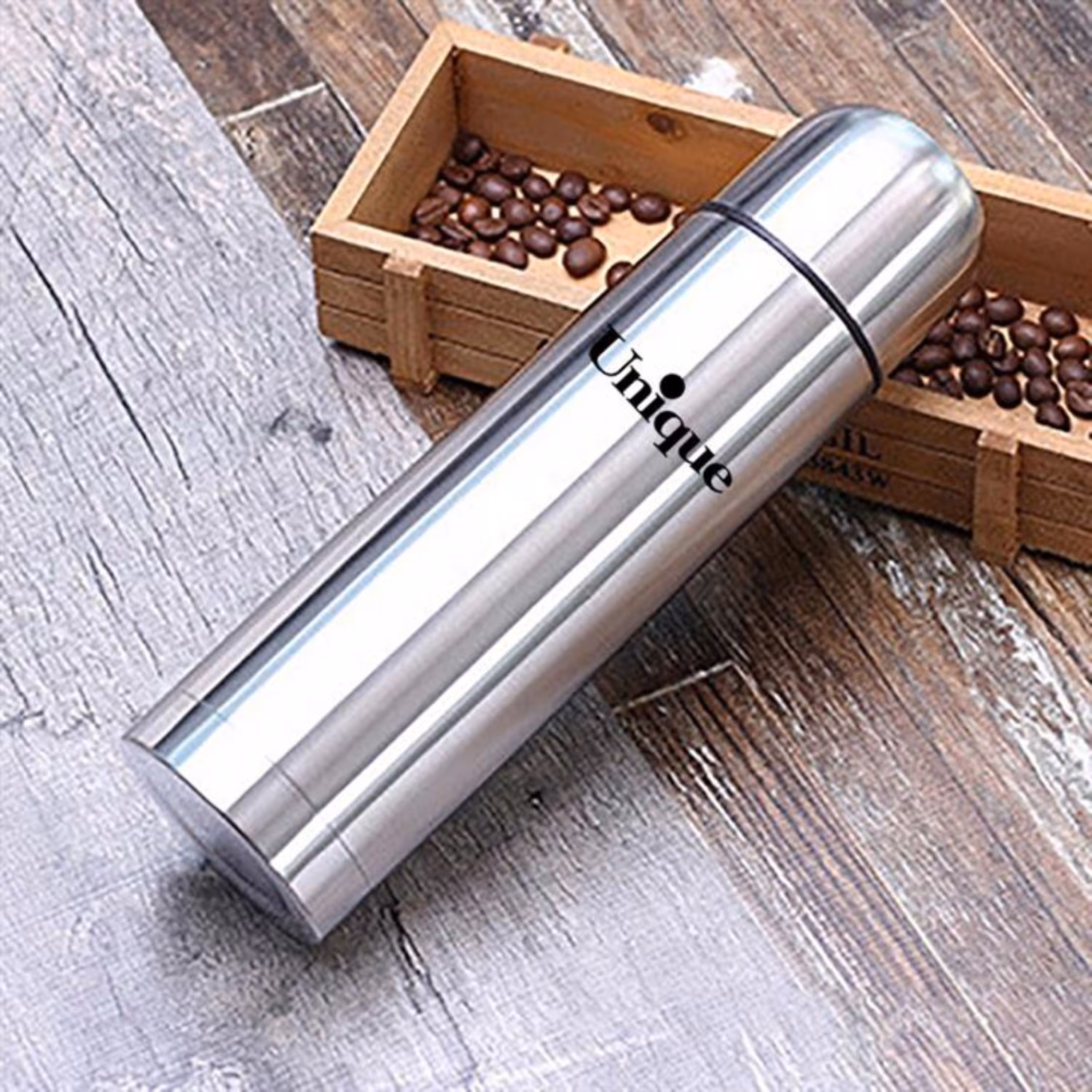 فلاسک قلمی دوجداره یونیک Unique یک لیتری استیل  