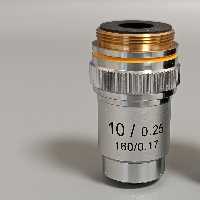 لنز شیئی achromatic بزرگنمایی 10برابر  نقره ای میکروسکوپ ارسال پس کرایه