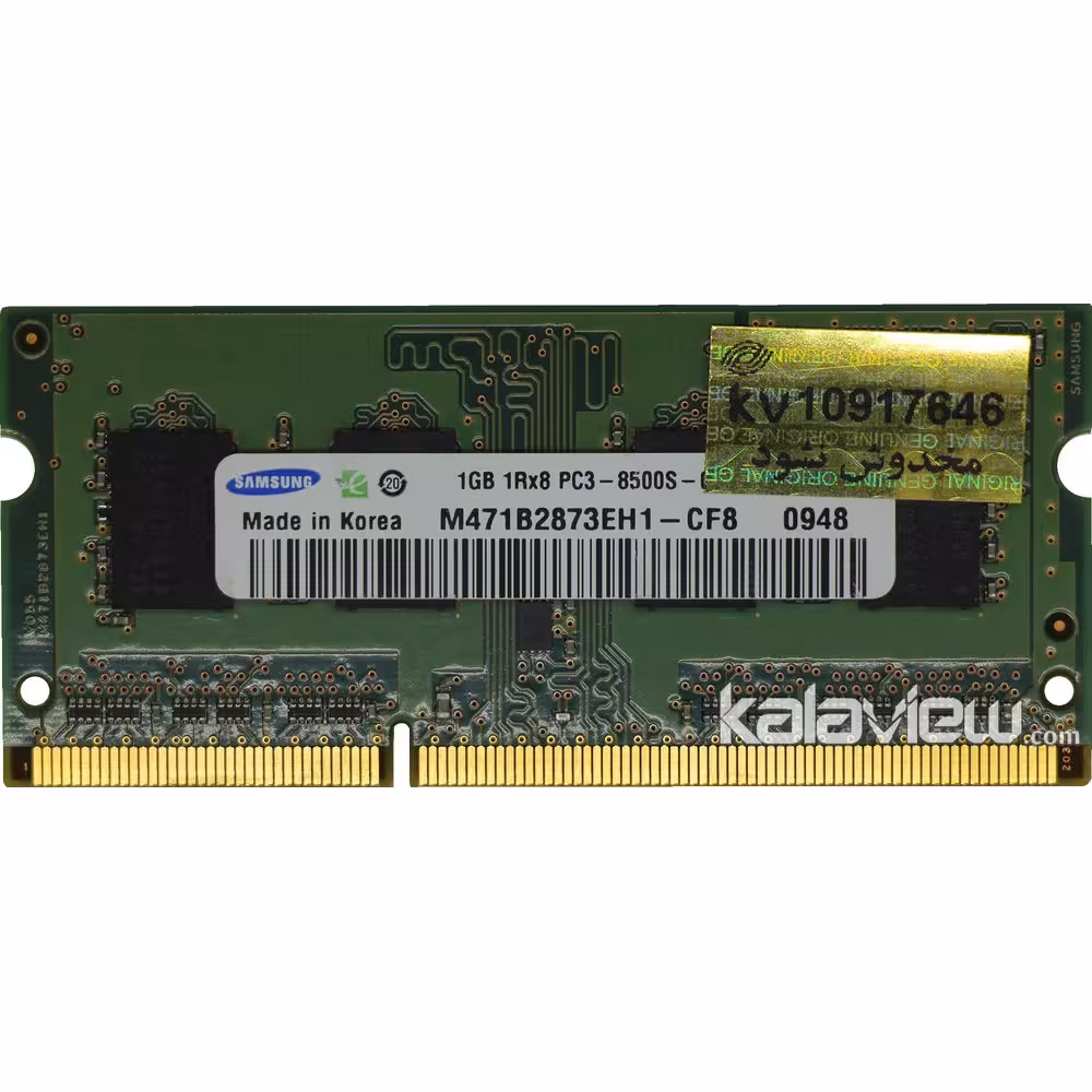 رم لپ تاپ سامسونگ 1GB مدل DDR3 باس 1066MHZ-8500 کره KR M471B2873EH1-CF8 0948 تایمینگ CL7