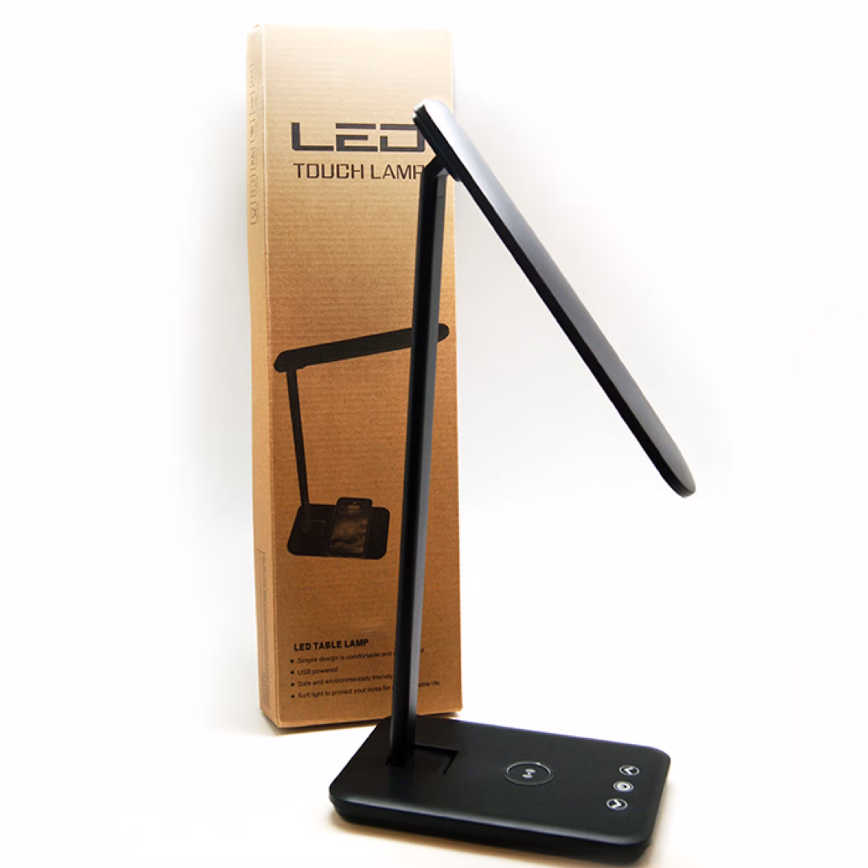 چراغ مطالعه لمسی همراه با شارژر وایرلس مدل QI618 سفید