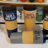 تراول ماگ آسان نوش دورسیلیکونی مدل استارباکس 500 میل دوجداره 