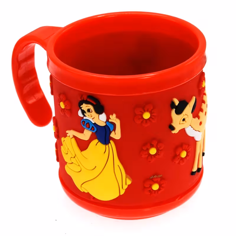 لیوان سیلیکونی کوچک قرمز طرح سفید برفی