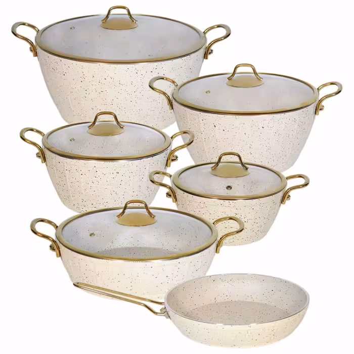 سرویس قابلمه 11 پارچه EVIZ PLUS مدل ویولا کرم