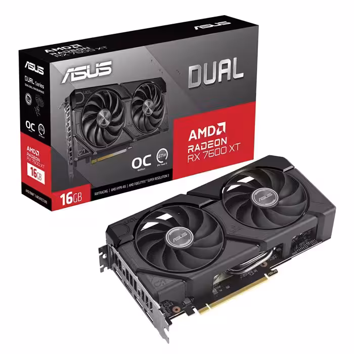 کارت گرافیک ایسوس مدل Dual Radeon RX 7600 XT OC Edition حافظه 16 گیگابایت