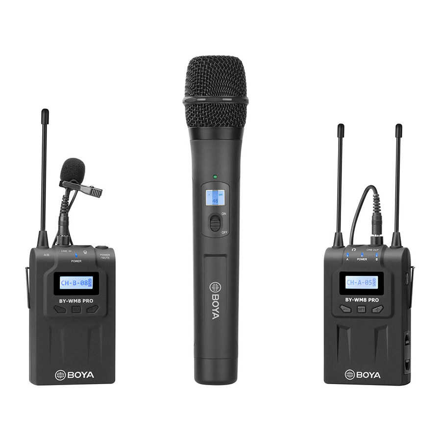 کیت میکروفن یقهای و میکروفن دستی بیسیم بویا مدل BOYA BY-WM8 PRO-K4