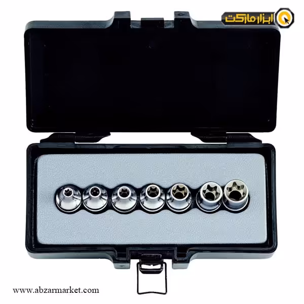 جعبه بکس فورس 7 پارچه 3/8 اینچ ستاره ای E مدل 3073