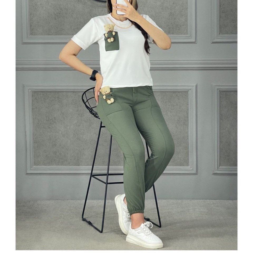 ست بلوز و شلوار نایک پایین سفید فری سایز 38 تا 44