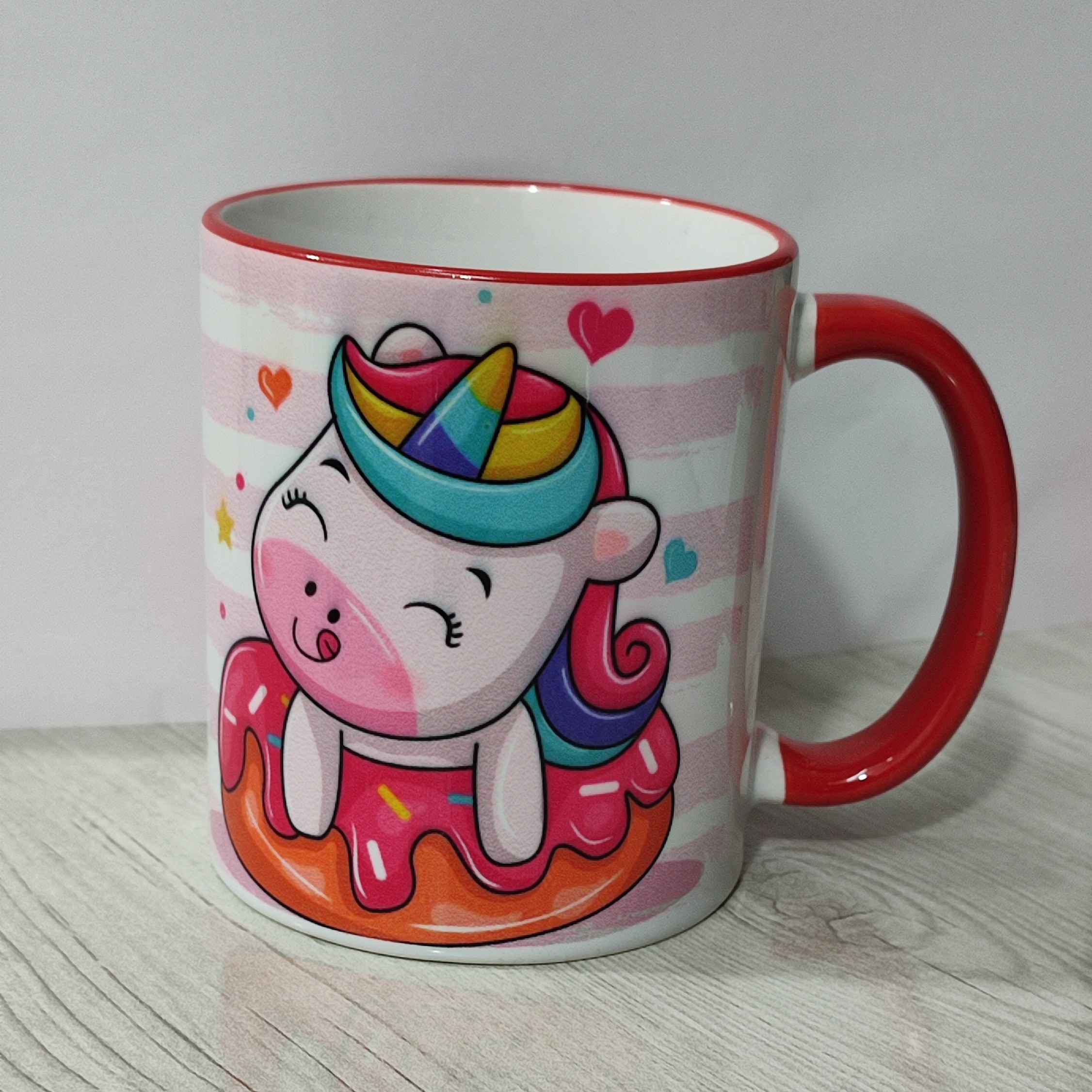 ماگ دسته رنگی طر ح یونیکورن 