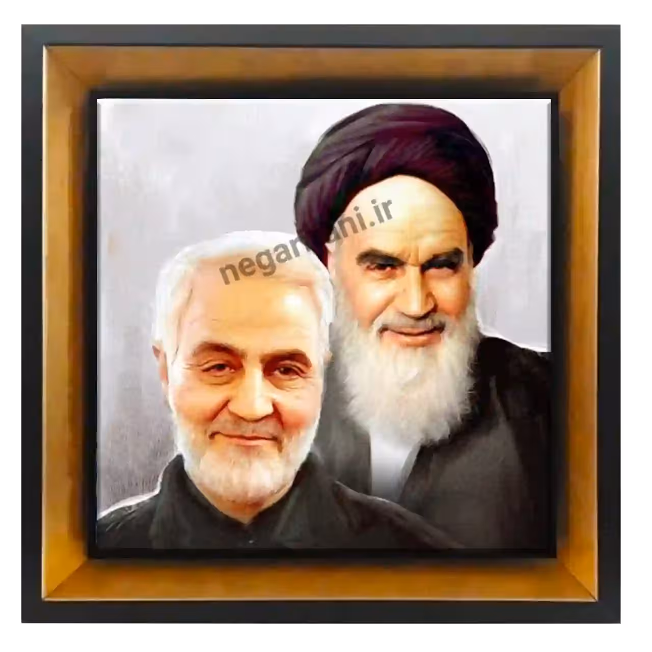 تابلو کاشی  سردار سلیمانی و خامنه یی مدل 2ZG128