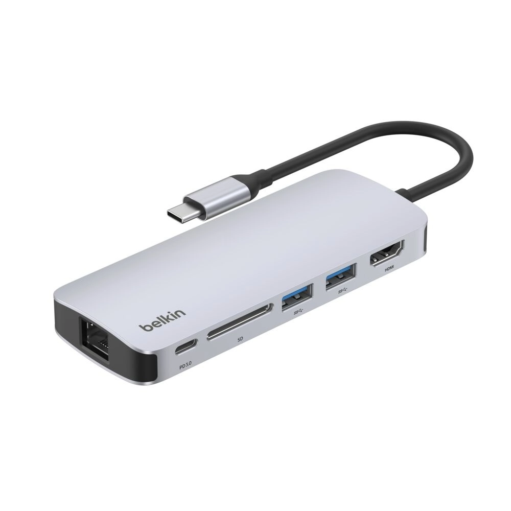 مولتی پورت بلکین مدل Connect USB-C 6-in-1 Multiport Hub AVC008fqSGY-V2