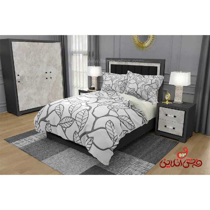 روتختی سه بعدی طوسی سفید طرح برگ کد 3220