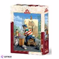 پازل 500 تکه آرت پازل طرح Painter Cat 5087