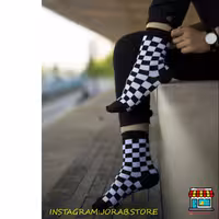 جوراب ساق کوتاه شطرنجی