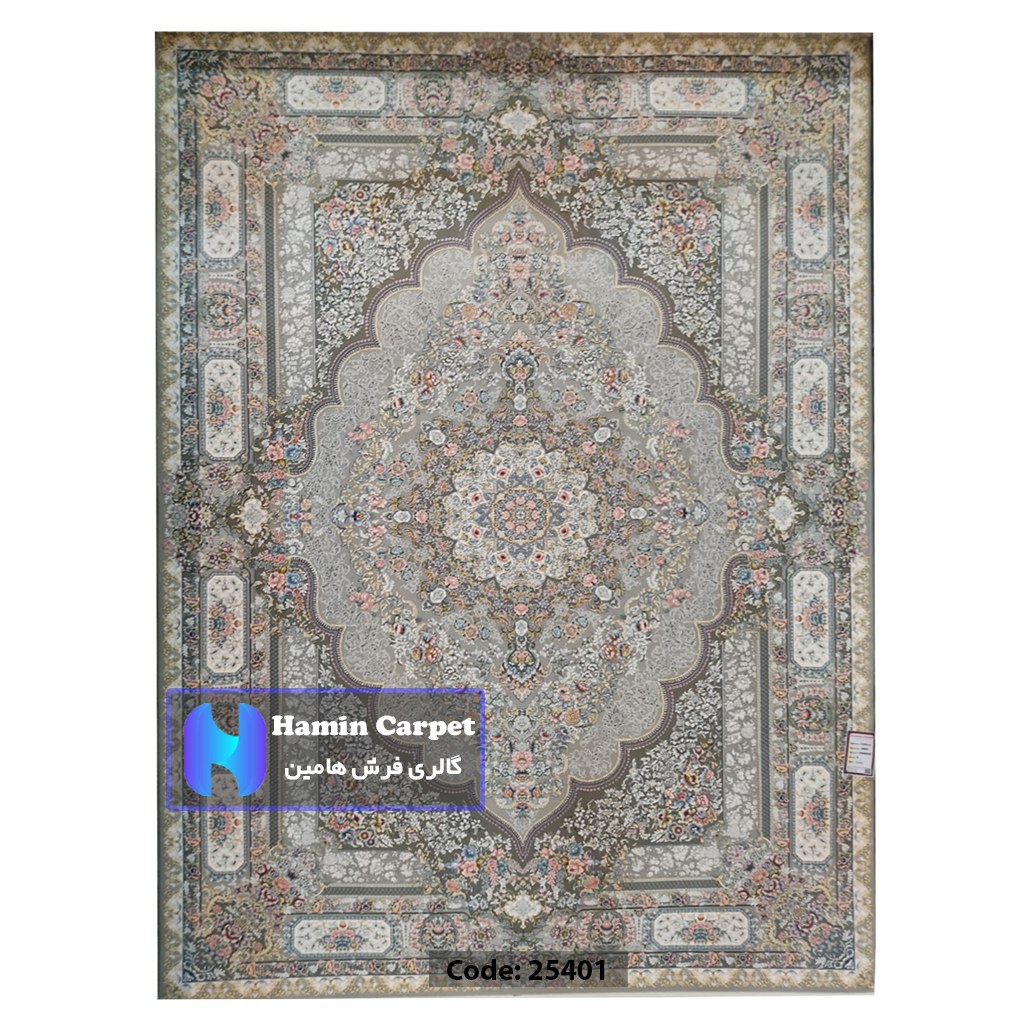فرش 6 متری 1200 شانه تراکم 3600 نخ اکلریک گل برجسته کد AR25401