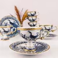 ست فنجان و دیس قهوه خوری 6 نفری ترکیه kosova