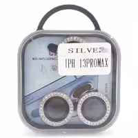 محافظ لنز دوربین نگینی آیفون13پرومکس رنگ نقره ای