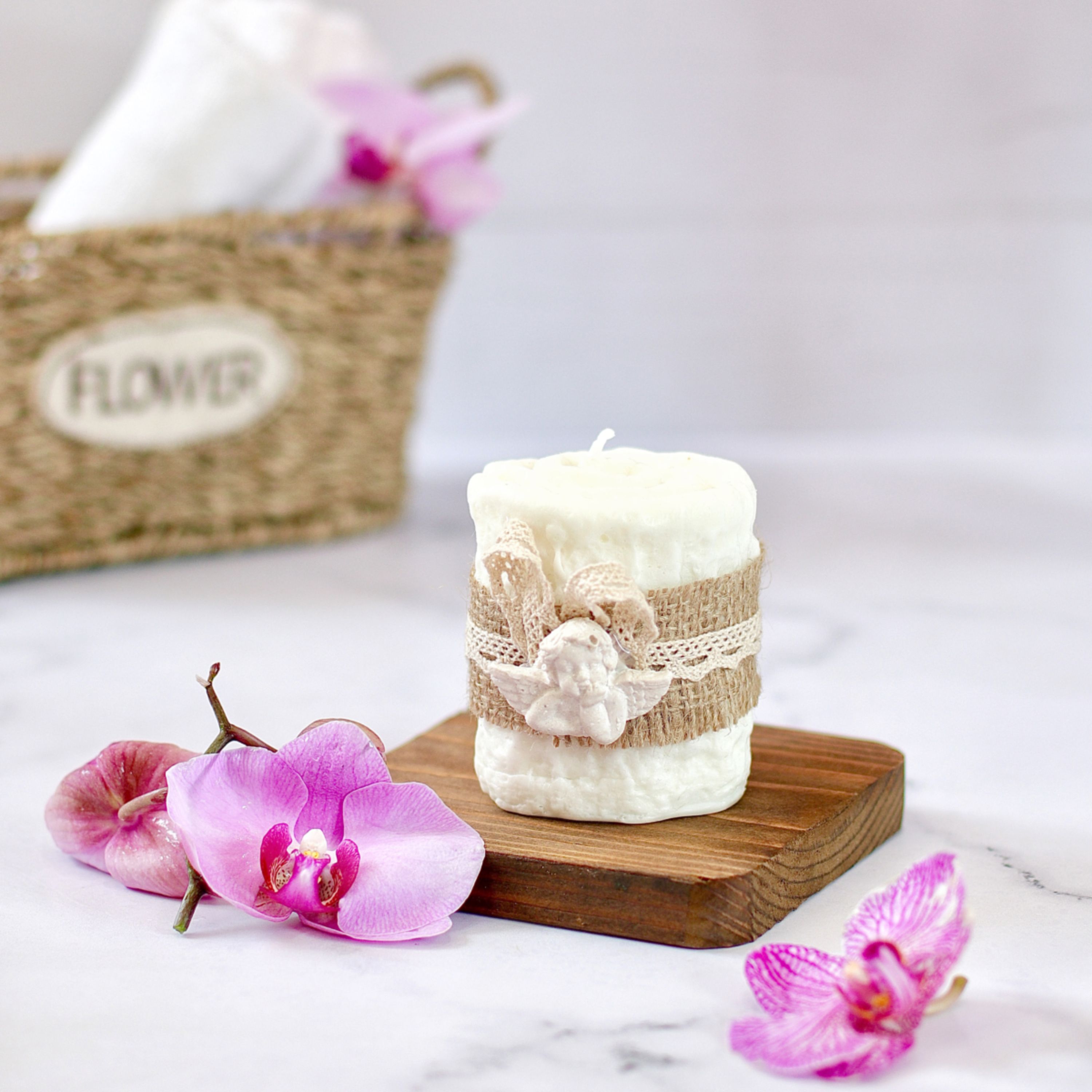 شمع حوله ای استوانه ساده سایز کوچک