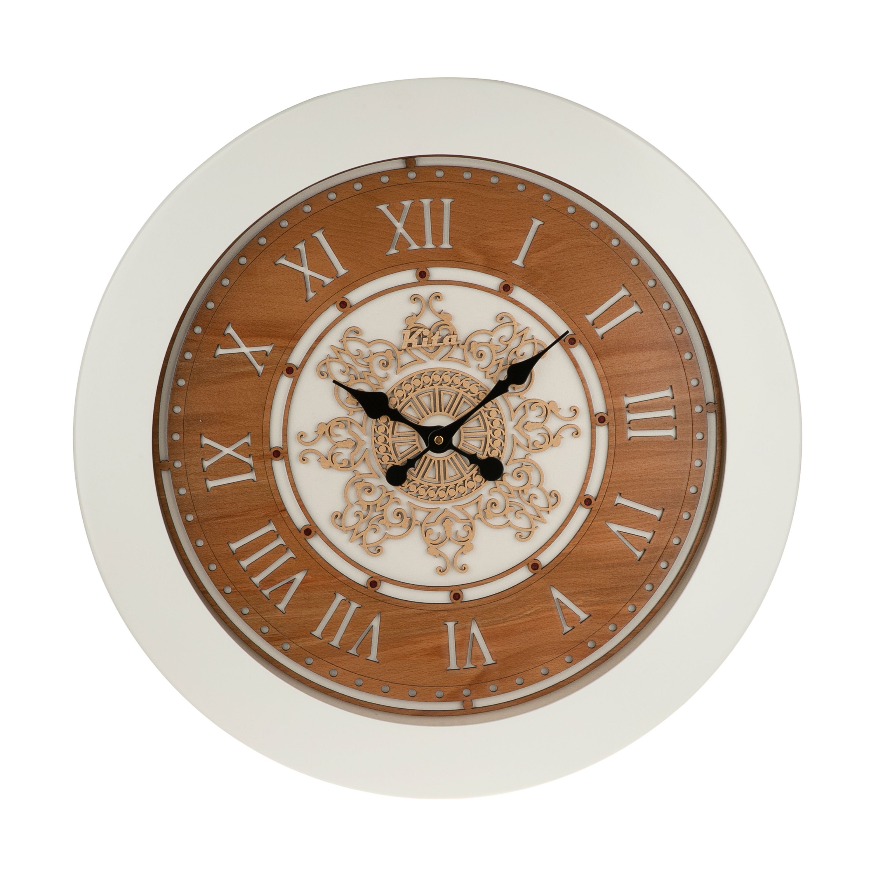 ساعت دیواری چوبی کیتا مدل رویال کد CKS 646-W60 - (قطر 60 cm)