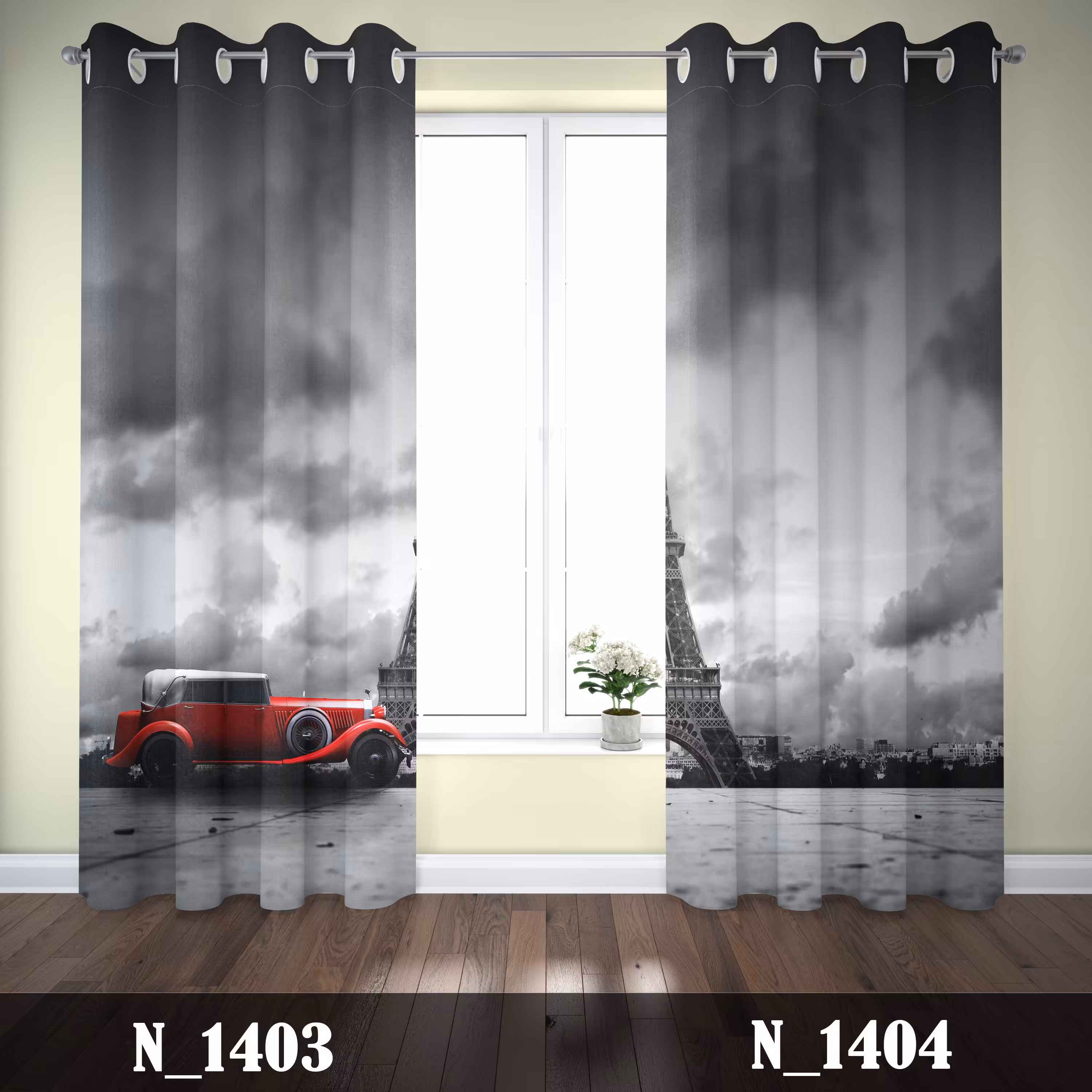 پرده چاپی پانچی برج ایفل