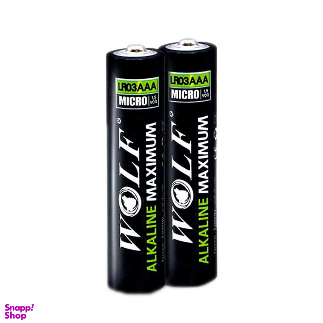 باتری نیم قلمی ولف مدل Alkaline LR03 بسته 2 عددی
