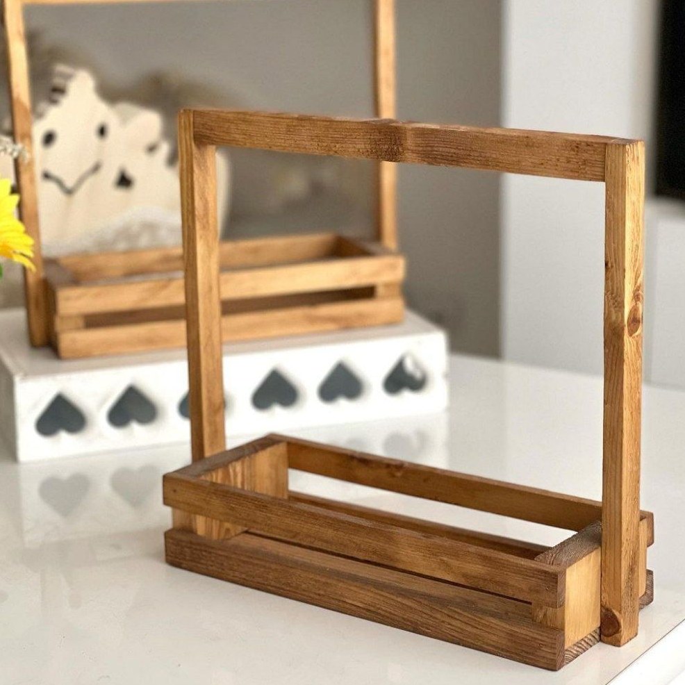 استند مستطیل یک طبقه چوبی    دسته دار