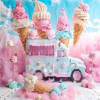 بک دراپ عکاسی تابستان با بستنی قیفی | گرافیک با طعم تربچه