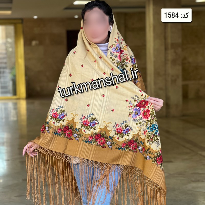 روسری ترکمنی پشمی کد 1584