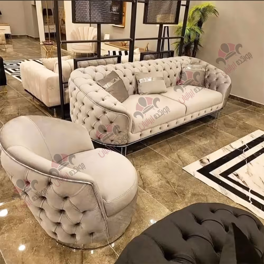 مبل 8 نفره چستر پایه استیل مدل پاگانی