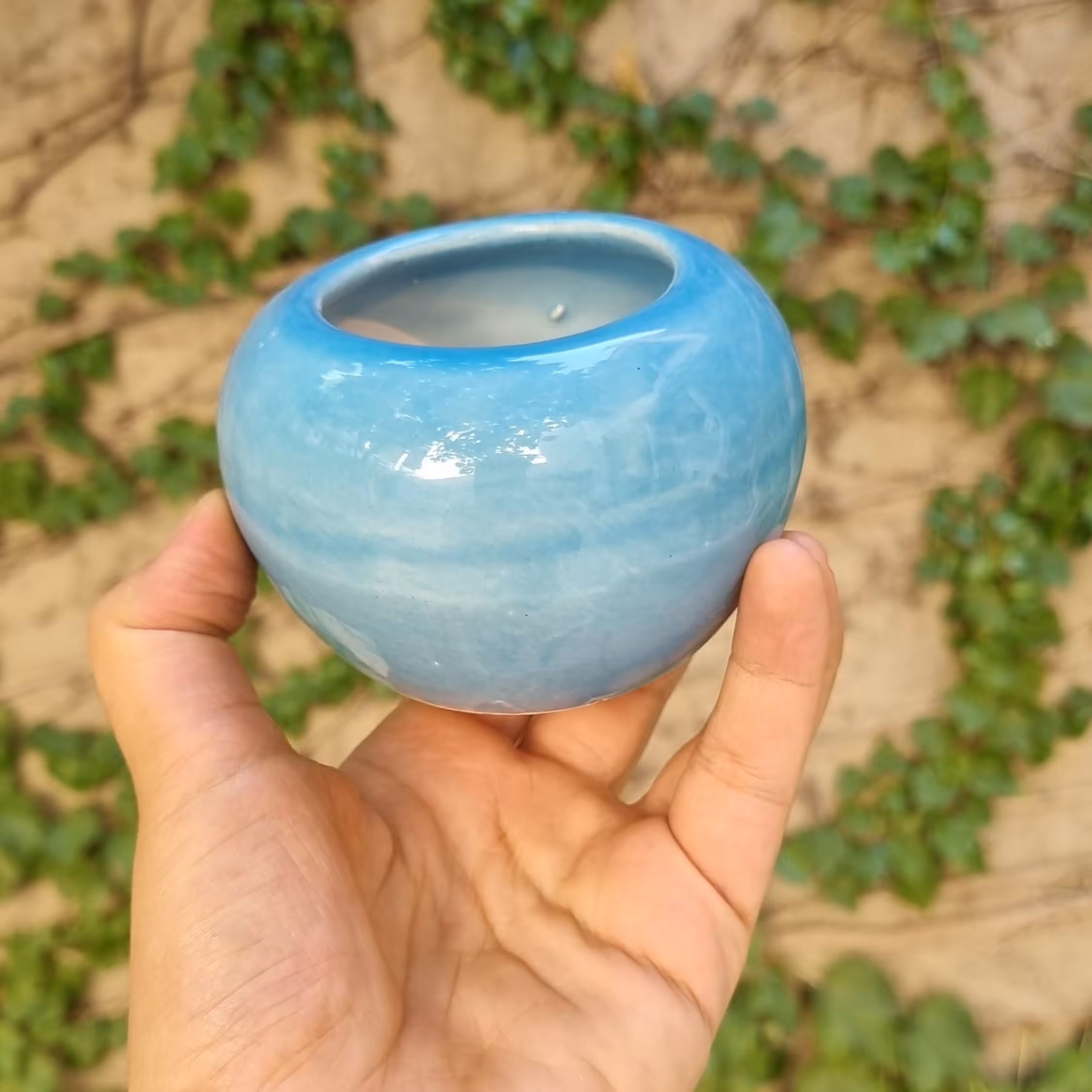 گلدان سرامیکی لعابی کوچک در رنگهای مختلف