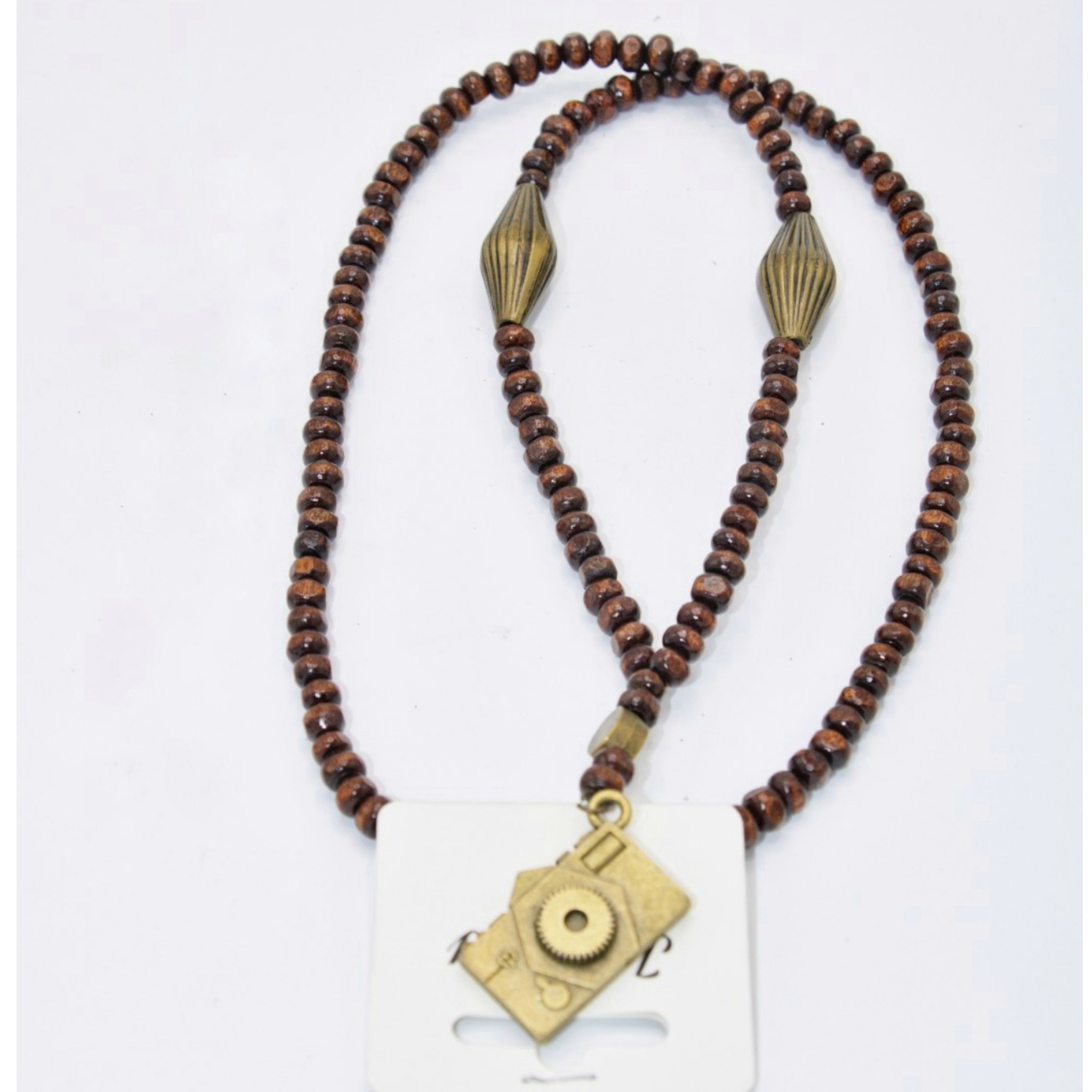 گردنبند عکاس مدل بند مهره چوبی